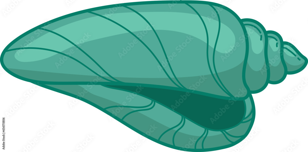 Fototapeta premium green seashell svg illustration