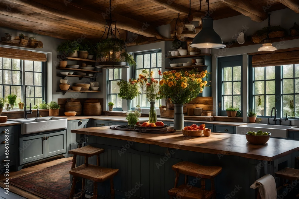 Cozy Cottage Kitchen with Floral Accents