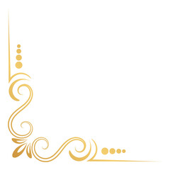 Gold vintage baroque corner ornament retro pattern antique style acanthus. Decorative design element filigree calligraphy. You can use for wedding decoration of greeting card and laser cutting.