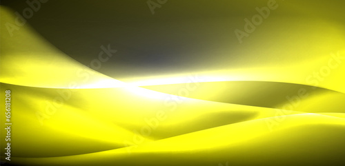 Neon-lit waves surge across background, mesmerizing dance of luminescence and motion. Dynamic backdrop captures essence of energy and modern aesthetics