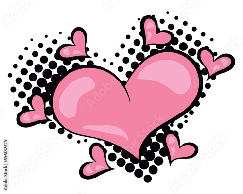 love pop art hearts