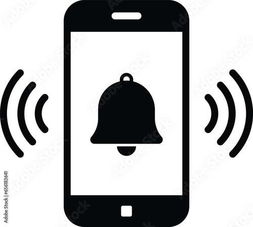 phone notification icon. bell icon. vector illustration