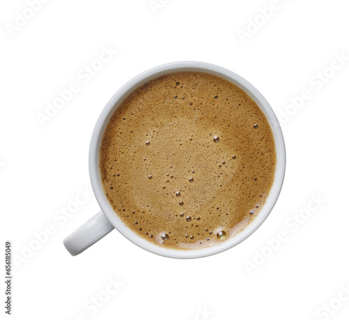 cup of coffee on white