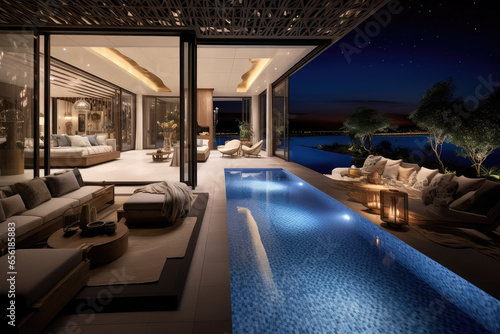 Stylish Living Space and Breathtaking Pool 