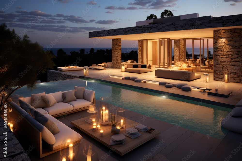 Stylish Living Space and Breathtaking Pool 