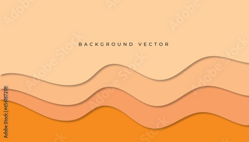 Stylish wavy papercut background design