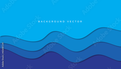 Stylish wavy papercut background design