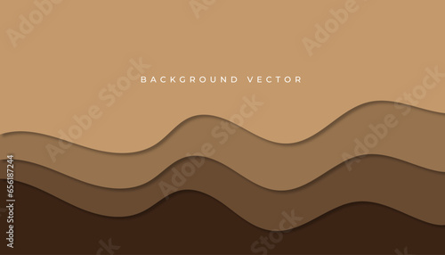 Stylish wavy papercut background design