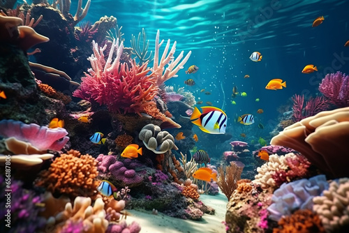coral reef with fish © mical