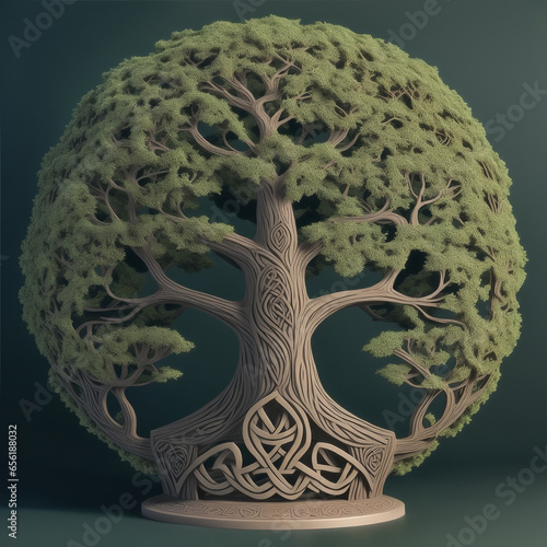 a celtic tree illustration, generative ai
