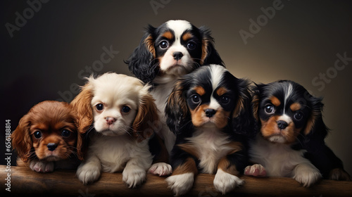 Stacks of realistic cute puppies stacked, HD, detailed textures, sharp focus, natural light, natural blurred background. © seesulaijular