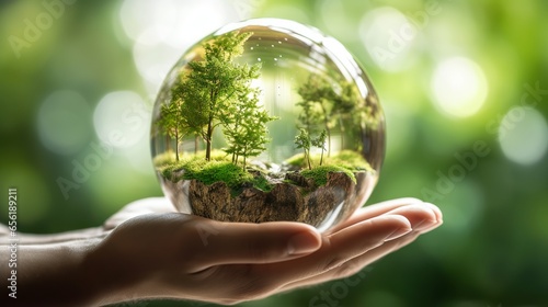 Environmental friendly concept, ESG, green energy, sustainable, Generative ai