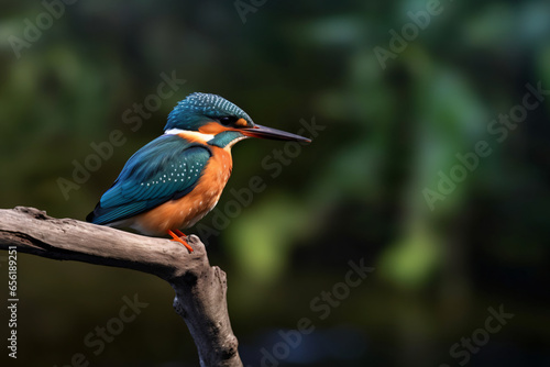 Kingfisher bird on tree branch