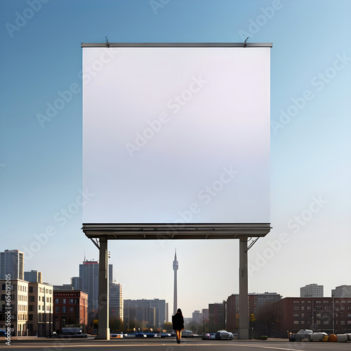 large billboard poster mockup in city ai generated