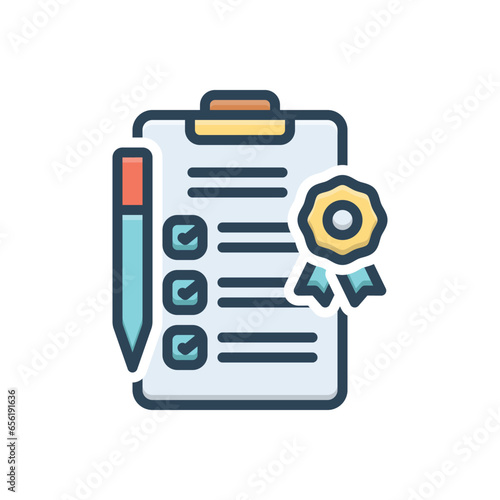 Color illustration  icon for compliance 