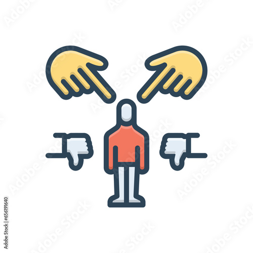 Color illustration  icon for criticism 