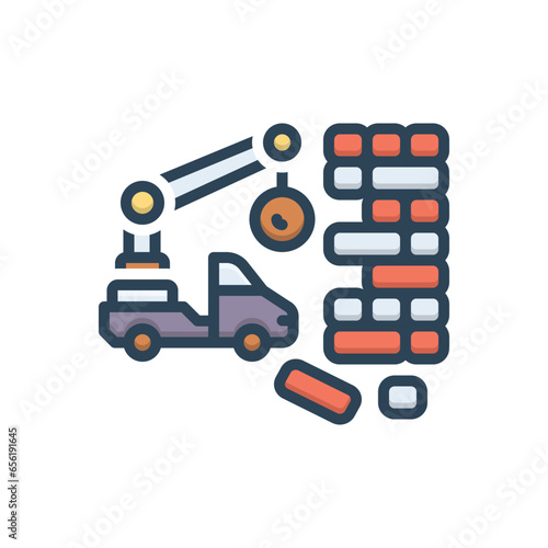 Color illustration  icon for destroy 