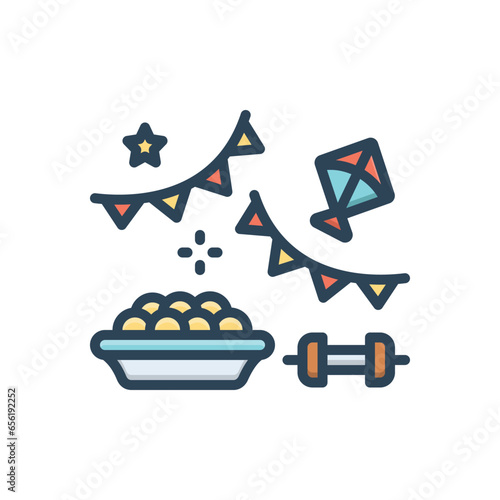 Color illustration  icon for makar sankranti 