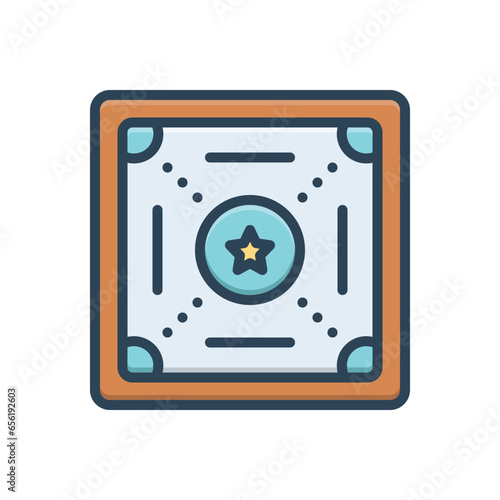 Color illustration icon for carrom 