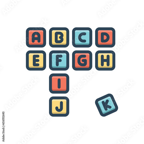 Color illustration  icon for scrabble 
