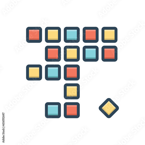 Color illustration icon for scrabble 