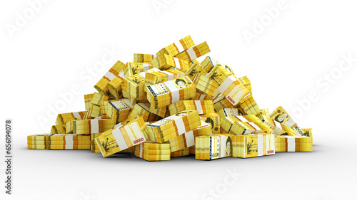Quadro em tela Big pile of bundles of 50000 south Korean won notes