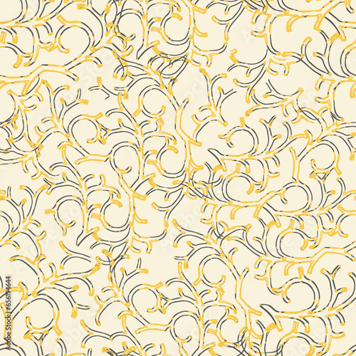 Seamless Geometrical texture repeat modern gray,yellow pattern with cream background.Can be used for wallpaper, poster design, print on textile and covers.
