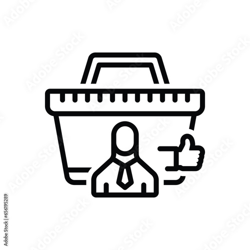 Black line icon for bestsellers 