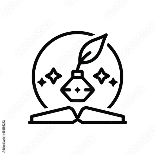 Black line icon for biographies 