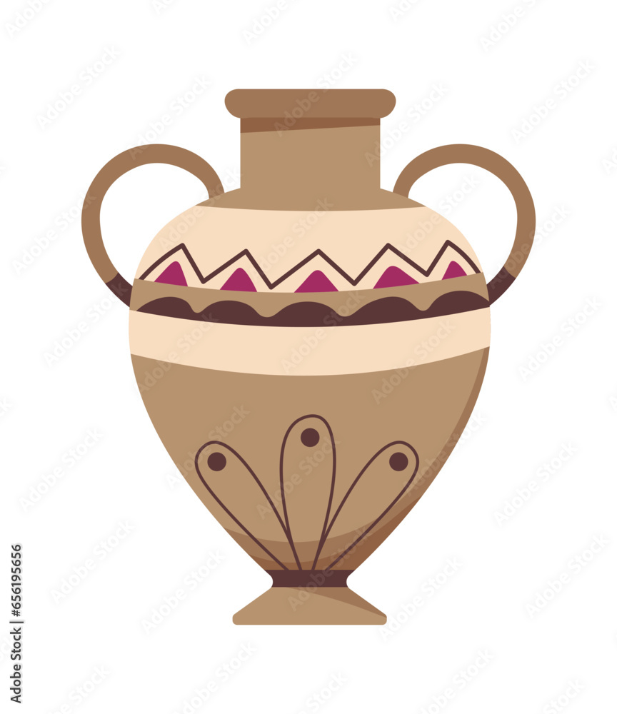 Fotografie Vase with ornament, historical sculpture vector