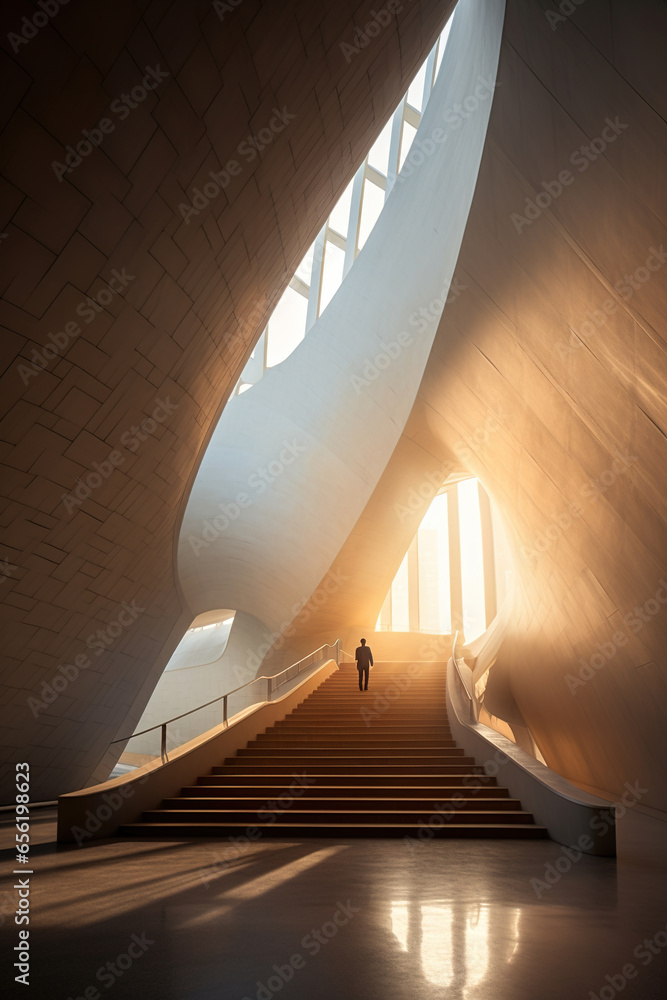 Obraz premium Corridor space of a large sci-fi interior design