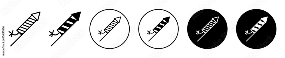 Petard, Fireworks Rocket icon. Stripped petard use in diwali celebration symbol set. Fireworks rocket in new year vector sign. Firecracker petard flat line logo. Petard, Fireworks Rocket icon. Stripped petard use in diwali celebration symbol set. Fireworks rocket in new year vector sign. Firecracker petard flat line logo.
