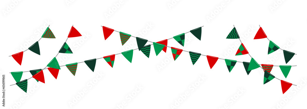 Bunting garland (pennant flags) decoration illustration