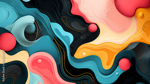 Fototapeta Naklejka Na Ścianę i Meble -  Colorful abstract art - Generative AI