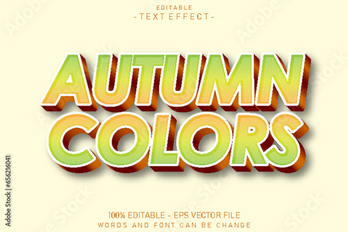 Autumn colors editable text effect 3 d emboss style Design