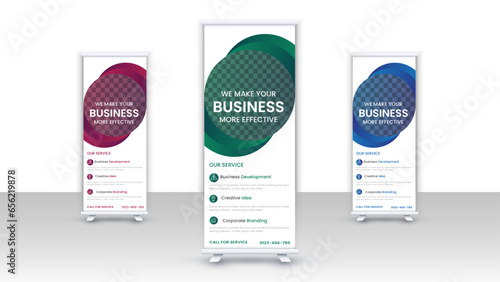 Corporate rollup banner template, roll-up banner stand template design, advertisement, pull-up, Vertical roll-up template billboard, banner and display banner, Poster for conference, forum, shop