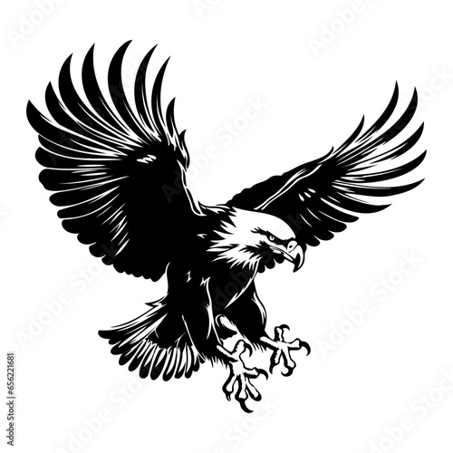 Bald flying eagle Illustrations