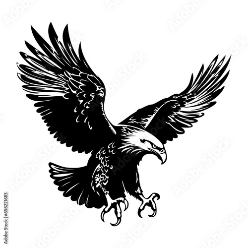 Bald flying eagle Illustrations
