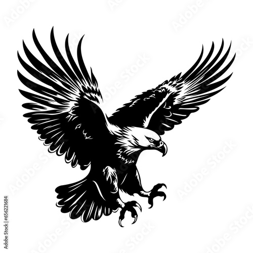 Bald flying eagle Illustrations