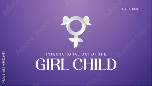 International day of the girl child background illustration. Commemorating the day of the girl child on October 11. Suitable for banners, greeting cards, web, social media etc