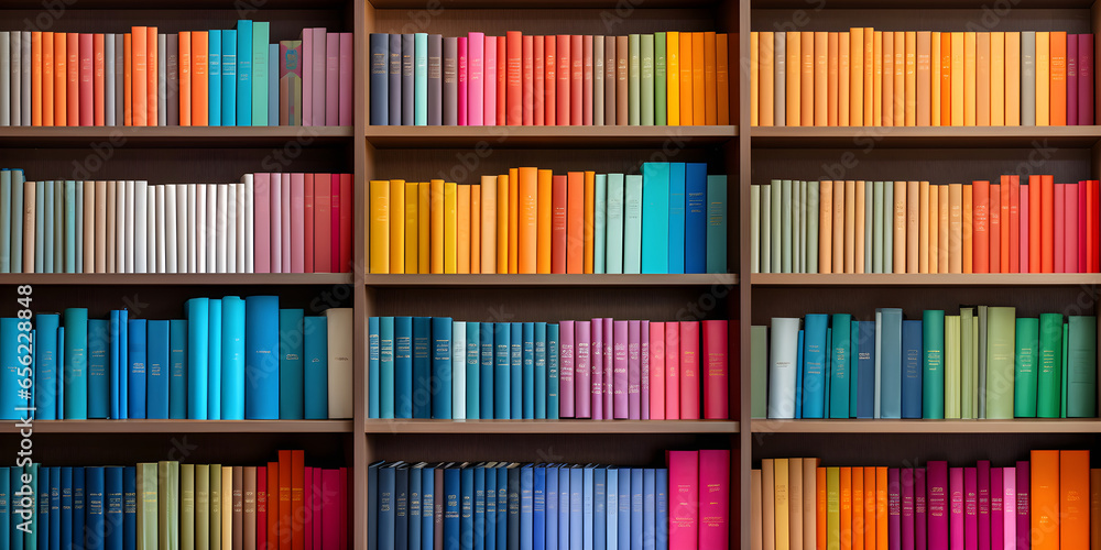 Fototapeta premium colourful books on a shelf