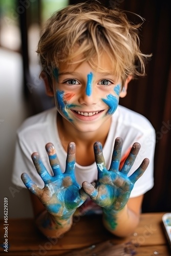 A young smiling boy, engage...