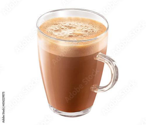 Cappucino drink In Transparent Glass. Cappucino in the glass transparent background. Pro PNG
