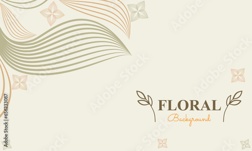 natural floral background with abstract natural shape, leaf and floral ornament in soft color style