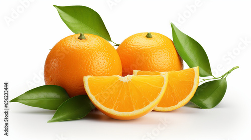 白背景に瑞々しいオレンジ