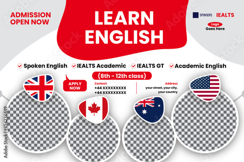 English Lagnuage Learning Banner Design