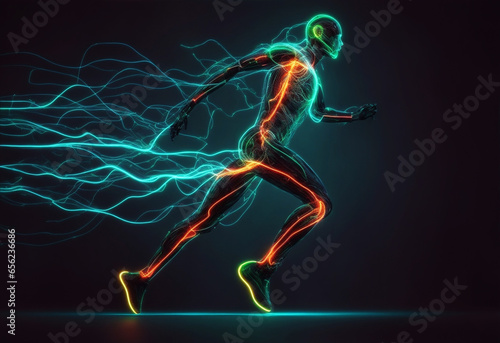 Inner energy of running man