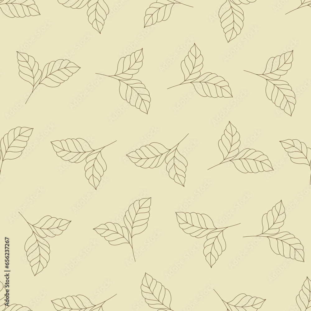 Leaf line art seamless pattern. Suitable for backgrounds, wallpapers, fabrics, textiles, wrapping papers, printed materials, and many more. Leaf line art seamless pattern. Suitable for backgrounds, wallpapers, fabrics, textiles, wrapping papers, printed materials, and many more.