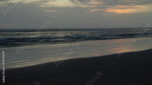 Wallpaper Mural Ocean waves spilling on a tropical sandy beach. an empty tropical shoreline. Peaceful and serene summer moment. Torontodigital.ca