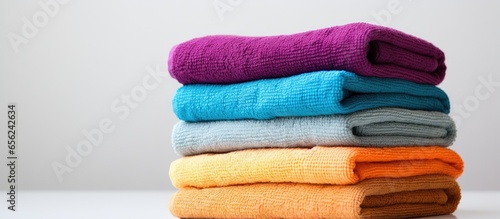 Colorful fresh towels stack